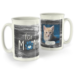 Bistro Photo Mug, 18oz with Fur Mom design