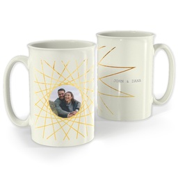 Bistro Photo Mug, 18oz with Golden Geometric design