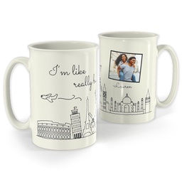 Bistro Photo Mug, 18oz with Like Really Busy design