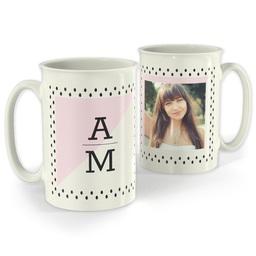 Bistro Photo Mug, 18oz with Modern Monogram design