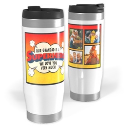 Photo Travel Tumbler with Superhero Grandad design
