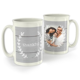 Bistro Photo Mug, 18oz with Thankful design