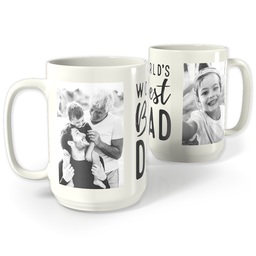 White Photo Mug, 15oz with World's Best Dad design