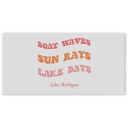 Rubber Backed Desk Mat with Boat Waves design