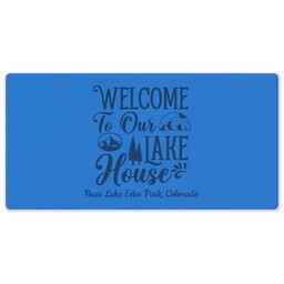 Rubber Backed Desk Mat with Welcome to our Lake design