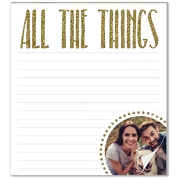 Notepad with All the Things design