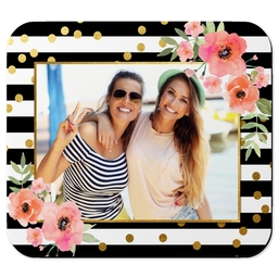 Picture Mouse Pads with Bold Floral Stripes design