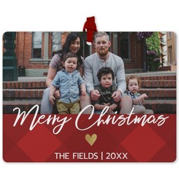 Photo Double-Sided Ornament with Christmas Heart design