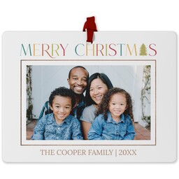 Photo Double-Sided Ornament with Lighthearted Lettering design