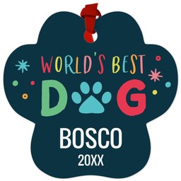Paw Metal Ornament with Best Dog design