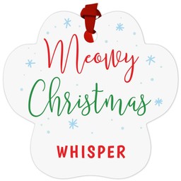 Paw Metal Ornament with Christmas Sparkles design