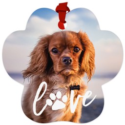 Paw Metal Ornament with Puppy Love design