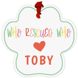 Paw Metal Ornament with Sweet Heart design