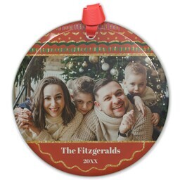 Circle Acrylic Ornament with Bright Bauble design