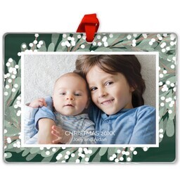 Rectangle Acrylic Photo Ornament with Garland design
