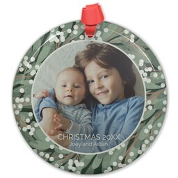 Circle Acrylic Ornament with Garland design
