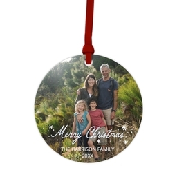 Ceramic Round Photo Ornament with Handwritten design
