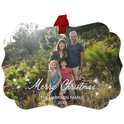 Personalized Metal Ornament - Scalloped with Handwritten design