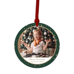 Ceramic Round Photo Ornament with Sparkling design