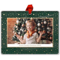 Rectangle Acrylic Photo Ornament with Sparkling design