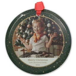 Circle Acrylic Ornament with Sparkling design