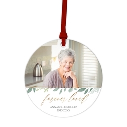 Ceramic Round Photo Ornament with Always in our Hearts design
