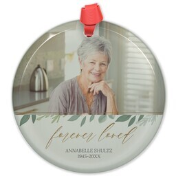 Circle Acrylic Ornament with Always in our Hearts design