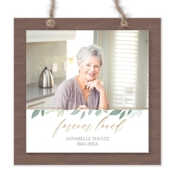 Wood & Acrylic Square Ornament with Always in our Hearts design