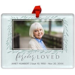 Rectangle Acrylic Photo Ornament with Beautiful Memories design