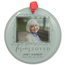 Circle Acrylic Ornament with Beautiful Memories design