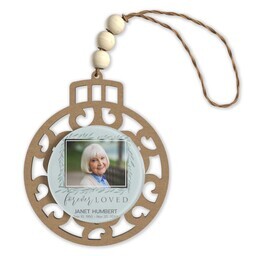 Beaded Wood & Acrylic Ornament with Beautiful Memories design