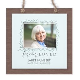 Wood & Acrylic Square Ornament with Beautiful Memories design