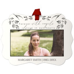 Personalized Metal Ornament - Scalloped with Celebration of Life design
