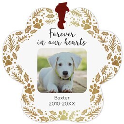 Paw Metal Ornament with Feastive Paw design