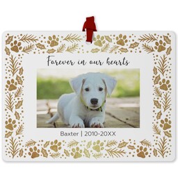 Photo Double-Sided Ornament with Feastive Paw design