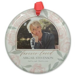 Circle Acrylic Ornament with Gentle Blooms design