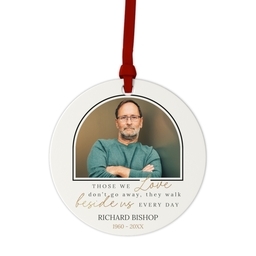 Ceramic Round Photo Ornament with In Our Hearts design