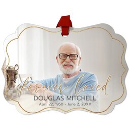 Personalized Metal Ornament - Scalloped with Loving Script design