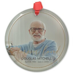 Circle Acrylic Ornament with Loving Script design