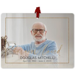 Photo Double-Sided Ornament with Loving Script design