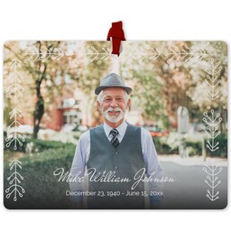 Photo Double-Sided Ornament with Wreathed Archway design