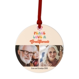 Ceramic Round Photo Ornament with Cool Grandparents design