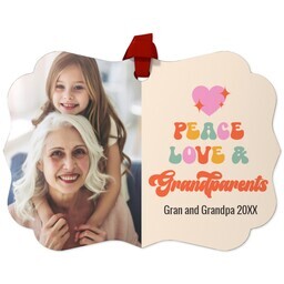 Personalized Metal Ornament - Scalloped with Cool Grandparents design