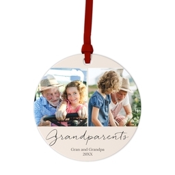 Ceramic Round Photo Ornament with Dedication design