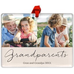 Rectangle Acrylic Photo Ornament with Dedication design