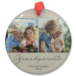 Circle Acrylic Ornament with Dedication design