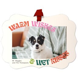 Personalized Metal Ornament - Scalloped with Merry Bright & Cuddly design