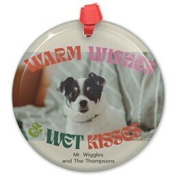 Circle Acrylic Ornament with Merry Bright & Cuddly design