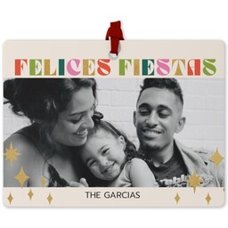 Photo Double-Sided Ornament with Merry Bright & Feliz design