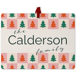 Photo Double-Sided Ornament with Checkers & Bows design